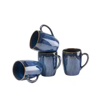 Netto Marken-Discount Gipfelstück Kaffeebecher-Set, Steinzeug Eisfall Blau Angebot