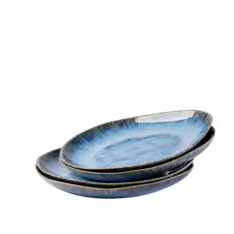 Netto Marken-Discount Gipfelstück Speiseteller-Set, Steinzeug Wilde Schlucht Blau Angebot