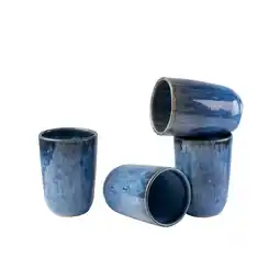 Netto Marken-Discount Gipfelstück Kaffeebecher-Set, Steinzeug Wilde Schlucht Blau Angebot