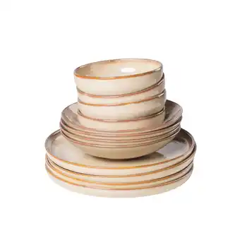 Netto Marken-Discount Gipfelstück Tafelservice, Steinzeug Nebelwald Beige Angebot