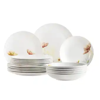 Netto Marken-Discount Mäser Tellerset, Porzellan Amapola Weiß Angebot