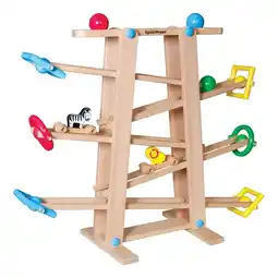 Netto Marken-Discount SpielMaus Holz Kugelbahn mit Rollelementen Angebot