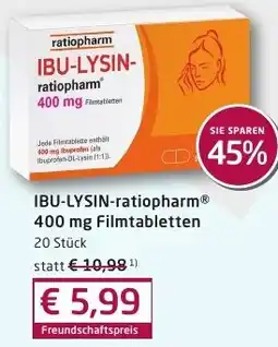 Sabelus XXL IBU-LYSIN-ratiopharm 400 mg Filmtabletten Angebot