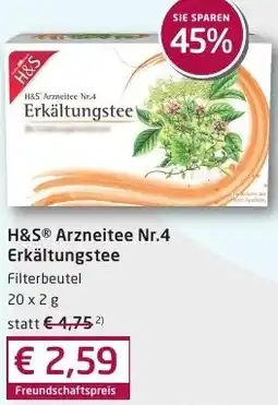 Sabelus XXL H&S Arzneitee Nr.4 Erkältungstee Angebot