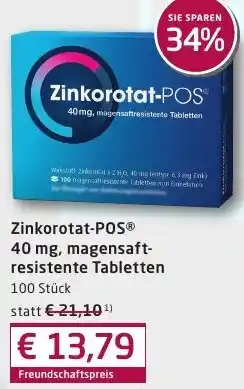 Sabelus XXL Zinkorotat-POS 40 mg, magensaftresistente Tabletten Angebot