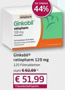 Sabelus XXL Ginkobil ratiopharm 120 mg Angebot
