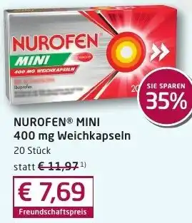 Sabelus XXL NUROFEN MINI 400 mg Weichkapseln Angebot
