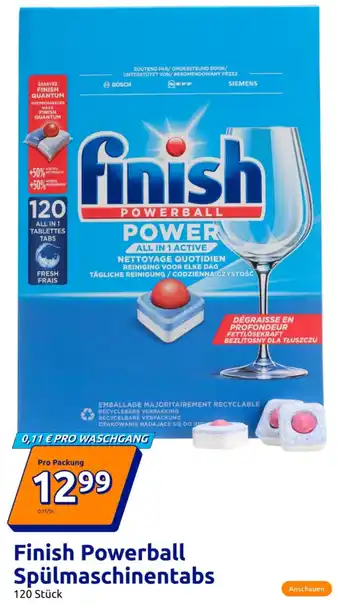 Action Finish Powerball Spülmaschinentabs Angebot