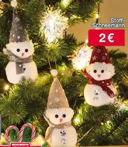 Woolworth Stoff- Schneemann Angebot