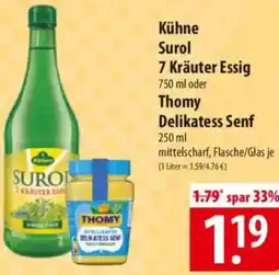 Famila Nord Ost Kühne Surol 7 Kräuter Essig oder Thomy Delikatess Senf Angebot