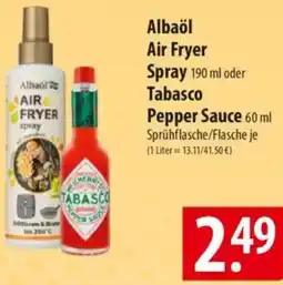 Famila Nord Ost Albaöl Air Fryer Spray oder Tabasco Pepper Sauce Angebot