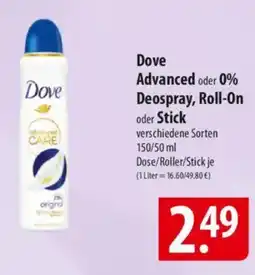 Famila Nord Ost Dove Advanced oder 0% Deospray, Roll-On oder Stick Angebot