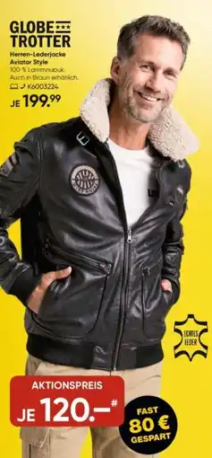 Galeria GLOBE TROTTER Herren-Lederjacke Aviator Style Angebot