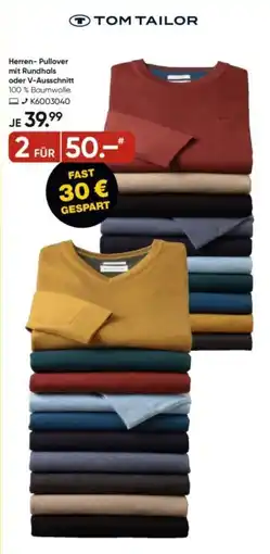 Galeria TOM TAILOR Herren- Pullover mit Rundhals oder V-Ausschnitt Angebot