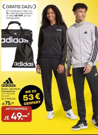 Galeria adidas Damen- oder Herren- Trainingsanzug Angebot