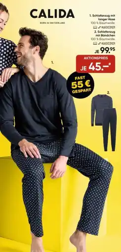 Galeria CALIDA Schlafanzug mit langer Hose o. Schlafanzug mit Bündchen Angebot