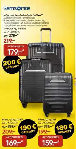 Galeria Samsonite 4-Doppelrollen-Trolley-Serie GATEWAY Angebot