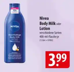 Famila Nord Ost Nivea Body Milk oder Lotion Angebot
