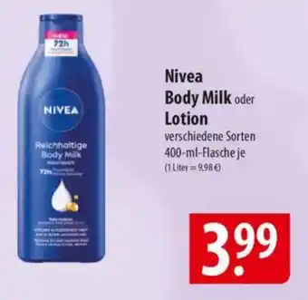 Famila Nord Ost Nivea Body Milk oder Lotion Angebot