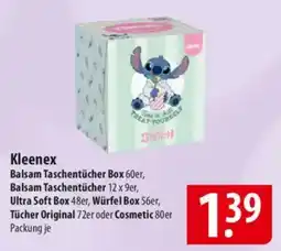 Famila Nord Ost Kleenex Balsam Taschentücher Box 60er, Balsam Taschentücher 12 x 9er Angebot