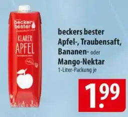 Famila Nord Ost beckers bester Apfel-, Traubensaft, Bananen- oder Mango-Nektar Angebot