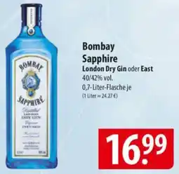 Famila Nord Ost Bombay Sapphire London Dry Gin oder East Angebot
