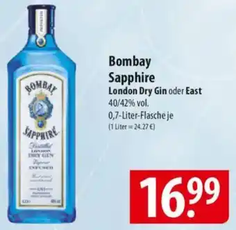 Famila Nord Ost Bombay Sapphire London Dry Gin oder East Angebot