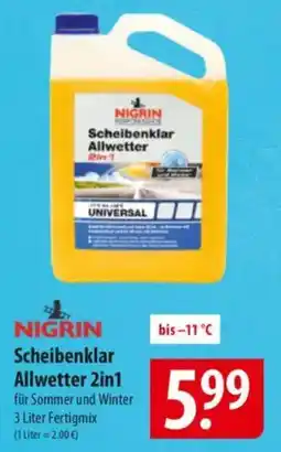 Famila Nord Ost NIGRIN Scheibenklar Allwetter 2in1 Angebot