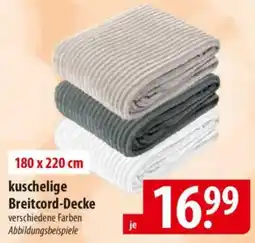 Famila Nord Ost kuschelige Breitcord-Decke 180 x 220 cm Angebot