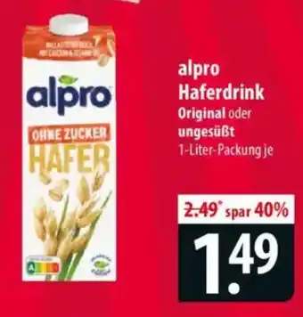 Famila Nord Ost alpro Haferdrink Original oder ungesüßt Angebot