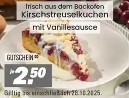 Höffner frisch aus dem Backofen Kirschstreuselkuchen mit Vanillesauce Angebot
