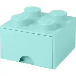 Netto Marken-Discount Room Copenhagen Aufbewahrungsbox LEGO Brick Drawer 4 aquablau Angebot