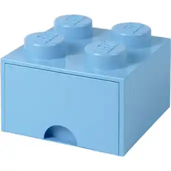 Netto Marken-Discount Room Copenhagen Aufbewahrungsbox LEGO Brick Drawer 4 hellblau Angebot