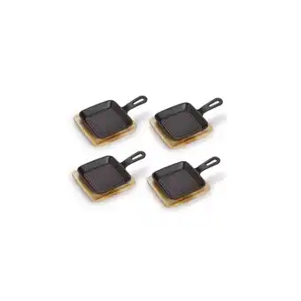 Netto Marken-Discount Quadtratische Servierpfanne aus Gusseisen, 4tlg Angebot