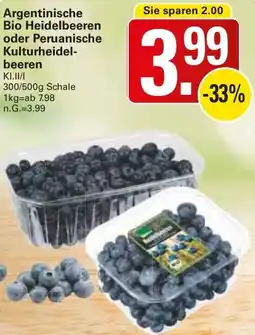 WEZ Argentinische Bio Heidelbeeren oder Peruanische Kulturheidelbeeren Angebot