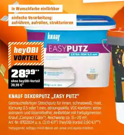 OBI KNAUF DEKORPUTZ ,,EASY PUTZ" Angebot