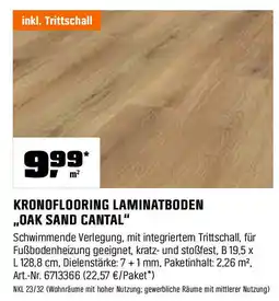 OBI KRONOFLOORING LAMINATBODEN ,,OAK SAND CANTAL" Angebot