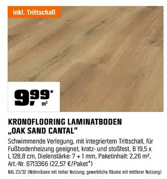OBI KRONOFLOORING LAMINATBODEN ,,OAK SAND CANTAL" Angebot