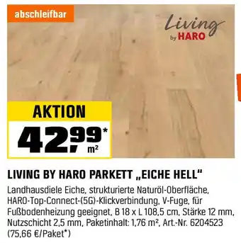 OBI LIVING BY HARO PARKETT „EICHE HELL" Angebot