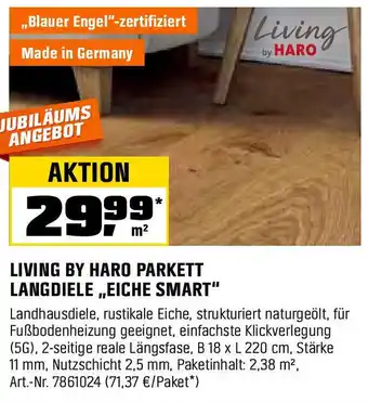 OBI LIVING BY HARO PARKETT LANGDIELE „EICHE SMART" Angebot