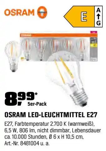 OBI OSRAM LED-LEUCHTMITTEL E27 Angebot