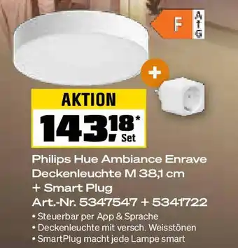 OBI Philips Hue Ambiance Enrave Deckenleuchte M 38,1 cm + Smart Plug Angebot