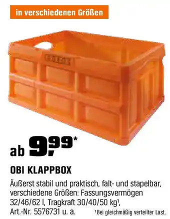 OBI OBI KLAPPBOX Angebot