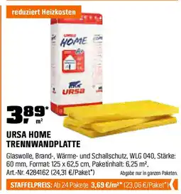 OBI URSA HOME TRENNWANDPLATTE Angebot
