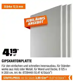 OBI GIPSKARTONPLATTE Angebot