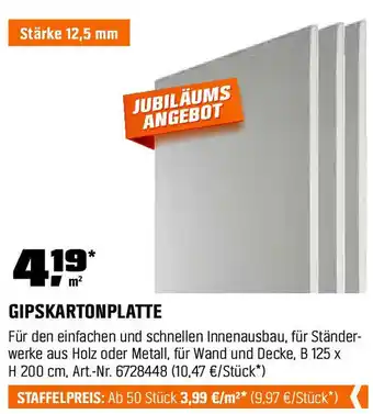 OBI GIPSKARTONPLATTE Angebot