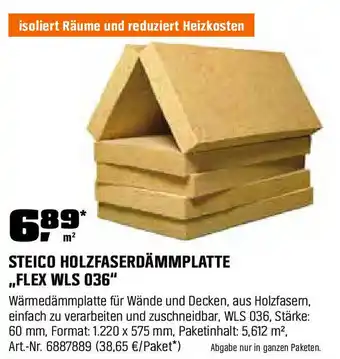 OBI STEICO HOLZFASERDÄMMPLATTE ,,FLEX WLS 036" Angebot