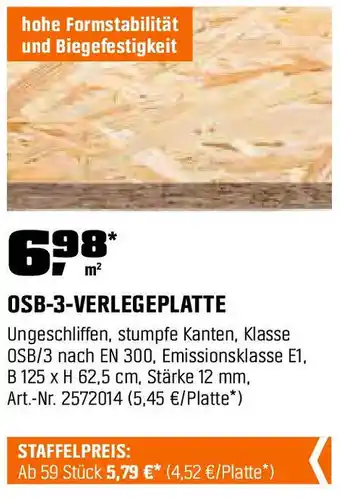 OBI OSB-3-VERLEGEPLATTE Angebot