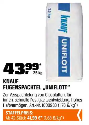 OBI KNAUF FUGENSPACHTEL,,UNIFLOTT" Angebot