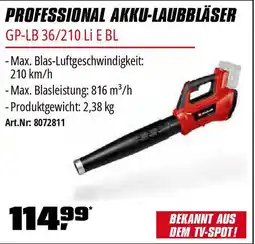 OBI Einhell PROFESSIONAL AKKU-LAUBBLÄSER GP-LB 36/210 Li E BL Angebot